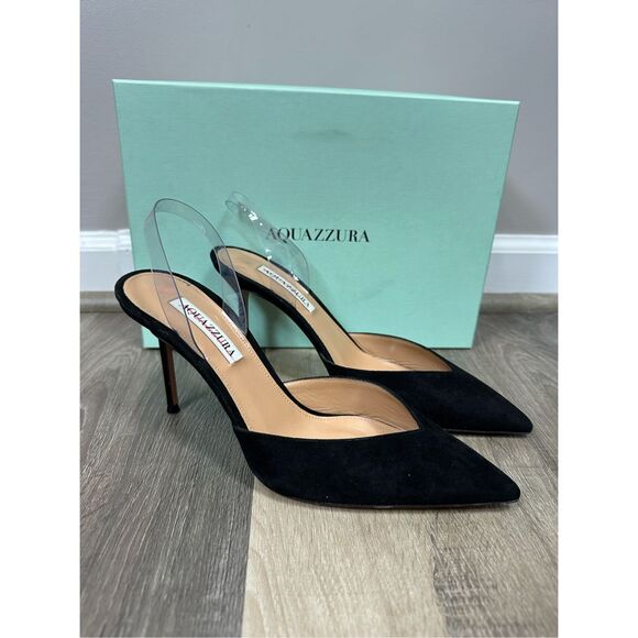 Aquazzura V Plexi Sling 85 Pumps Size 39.5 $875 - Picture 8 of 13
